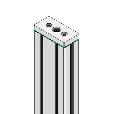 32-459038G-1SS MODULAR SOLUTIONS PNEUMATIC PLATE 45MM X 90MM WITH GASKET 3/8 G THREADED CENTER THRU HOLE